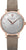 Reloj Junkers para mujer: caja en tono oro rosa, esfera gris, correa de cuero gris
