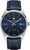 Reloj Junkers para hombre con esfera azul, automático, correa de cuero azul oscuro y fecha 16