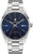 Reloj Junkers para hombre con correa de metal, esfera azul e indicador de fecha a las 16