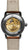 Reloj mecánico para hombre con fondo de exhibición y correa de cuero beige, movimiento expuesto