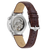 Reloj de hombre con ventana de caja transparente y correa de cuero marrón
