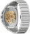Reloj Bulova para hombre, caja abierta con movimiento visible y detalles dorados en la base de la esfera