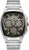 Reloj Bulova para hombre con correa de acero inoxidable plateada y esfera oscura, diseño curvo