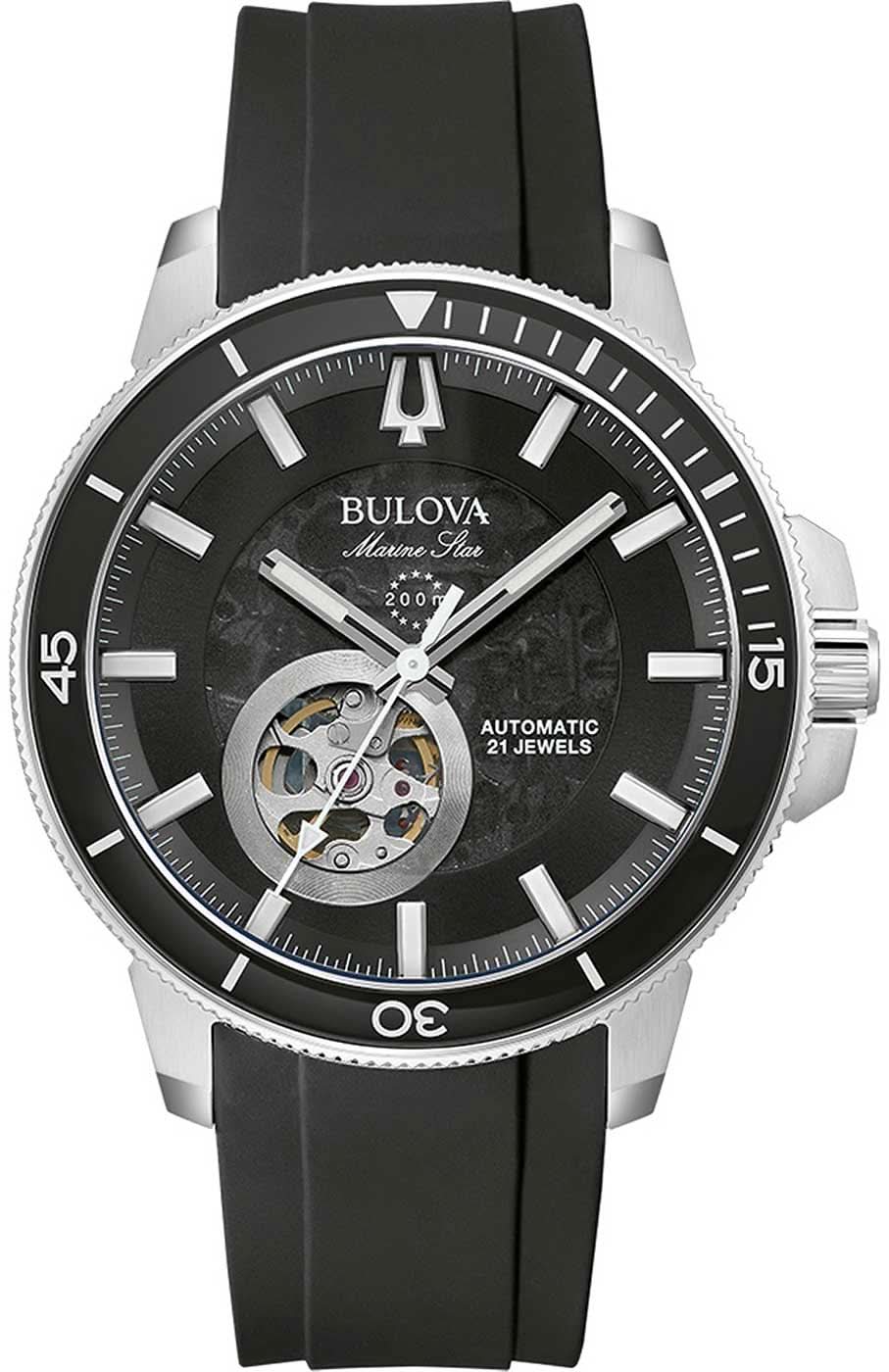 Pulsera para hombre: esfera negra, bisel con escala blanca, correa de caucho negra