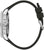 Pulsera de hombre de perfil con correa negra, corona atornillada y caja de acero inoxidable