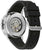 Pulsera para hombre con movimiento visible y correa de silicona negra, caja de acero inoxidable