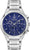 Reloj Bulova para hombre: esfera azul, cronógrafo, caja curva de acero inoxidable, correa de metal