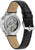 Reloj Bulova para hombre con movimiento automático visible y correa de cuero negra