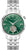 Reloj automático para hombre con esfera verde, correa de acero inoxidable y corazón abierto