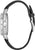 Reloj Bulova para hombre con correa de cuero negra y caja de metal, vista lateral
