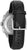 Reloj Bulova para hombre con correa de cuero negra y hebilla de pasador, vista lateral