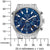 Reloj para hombre con esfera azul, marcadores blancos y subesferas de cronógrafo