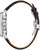 Reloj Bulova para hombre con correa de cuero marrón, vista lateral con corona atornillada