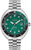 Reloj de hombre con esfera verde, bisel y brazalete de acero, automático, con fecha