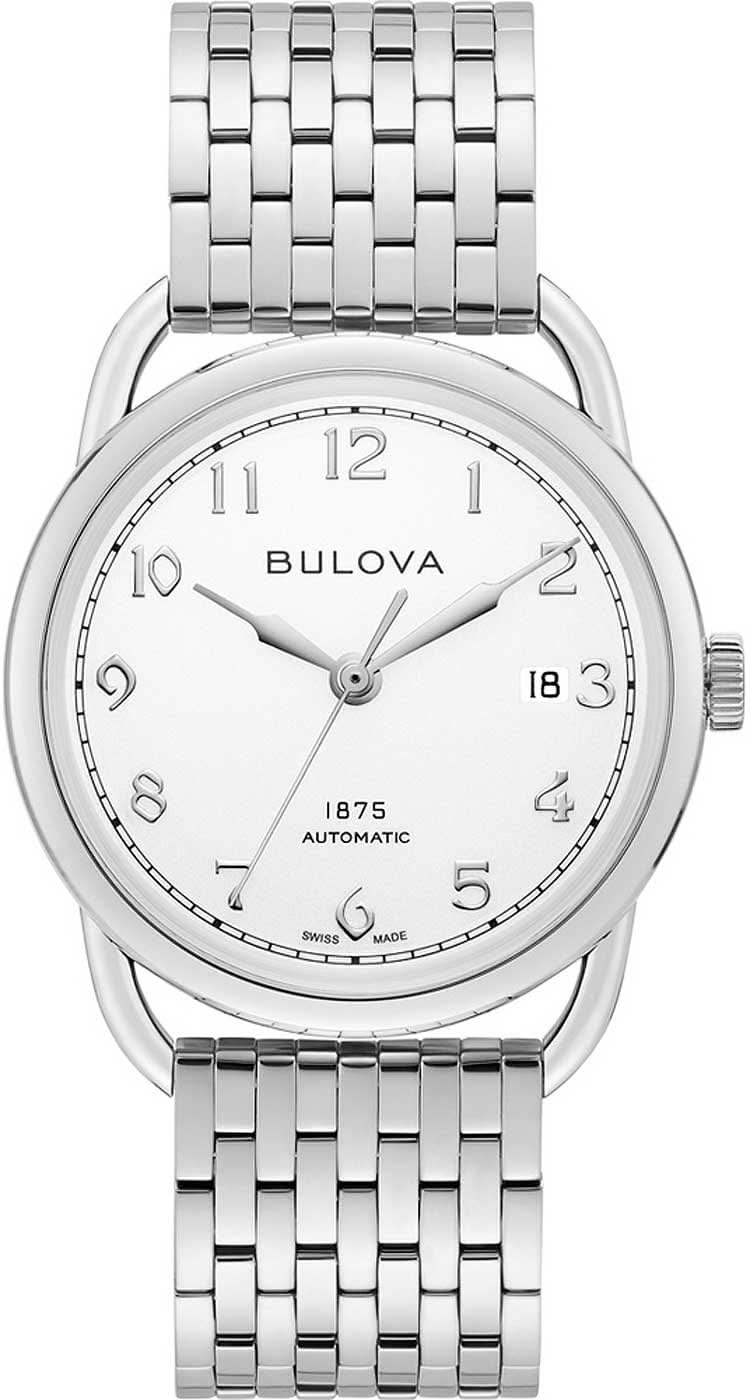 Reloj de pulsera para hombre con esfera blanca y correa de metal plateado, automático