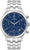 Reloj cronógrafo para hombre con esfera azul y correa de acero inoxidable