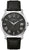 Reloj de hombre con esfera negra (Clous de Paris), números romanos, correa de piel