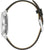 Reloj de hombre vista lateral: caja plateada y correa de cuero negra