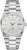 Reloj Bulova para hombre con brazalete de acero inoxidable plateado, esfera blanca y ventana de fecha