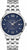 Reloj Bulova para hombre: esfera azul, números romanos, visualización de fecha, correa de acero inoxidable.