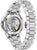 Bulova Reloj de Mujer, vista trasera con fondo de cristal y movimiento automático visible, acero inoxidable