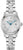 Reloj de mujer con brazalete de metal plateado, esfera blanca, índices romanos, fecha 18