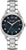 Reloj de mujer: brazalete de acero inoxidable, esfera oscura con índices de diamantes, cristal de zafiro