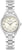 Reloj Bulova para mujer con brazalete de metal plateado, esfera redonda clara y detalles de diamantes