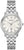 "Reloj de mujer con brazalete de metal plateado, esfera de nácar e índices de diamantes, visualización de fecha"