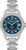 "Reloj de mujer con esfera azul, bisel de diamantes y brazalete de acero, indicador de fecha a las 18"