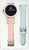 Smartwatch con correa rosa y correa de repuesto en azul claro