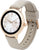 Smartwatch Atlanta Tech con caja redonda dorada, esfera blanca y correa de silicona beige