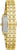 Reloj Bulova para mujer con caja dorada, corona lateral y brazalete de acero inoxidable