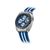 Reloj cronógrafo para hombre con caja redonda de acero inoxidable y esfera azul