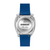 Reloj cronógrafo para hombre con correa de silicona azul y fondo de caja transparente