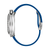 Reloj cronógrafo para hombre con correa de silicona azul y bisel plateado