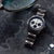 Pulsera de hombre con correa de acero inoxidable y esfera azul y blanca, cronógrafo