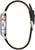 Reloj de hombre de perfil con correa de cuero negra y caja plateada