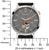 Reloj de hombre con correa de cuero negra, esfera gris y volante abierto