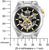 Reloj automático Bulova con esfera negra, marcadores dorados y movimiento de corazón abierto