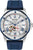 Reloj para hombre con esfera blanca, caja azul y correa de silicona