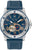 Reloj para hombre con correa de silicona azul y esfera azul, caja plateada