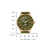 Pulsera de hombre con esfera verde, bisel de oro rosa y líneas de medida