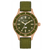 Pulsera de hombre con esfera verde, bisel de oro rosa y correa textil verde