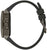 Pulsera para hombre: correa de caucho negra, parte lateral de la caja del reloj con pulsadores