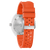 Reloj Bulova para hombre con correa perforada naranja y corona visible