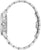 Vista de la caja del reloj Bulova para mujer con pulsera de acero inoxidable y corona lateral
