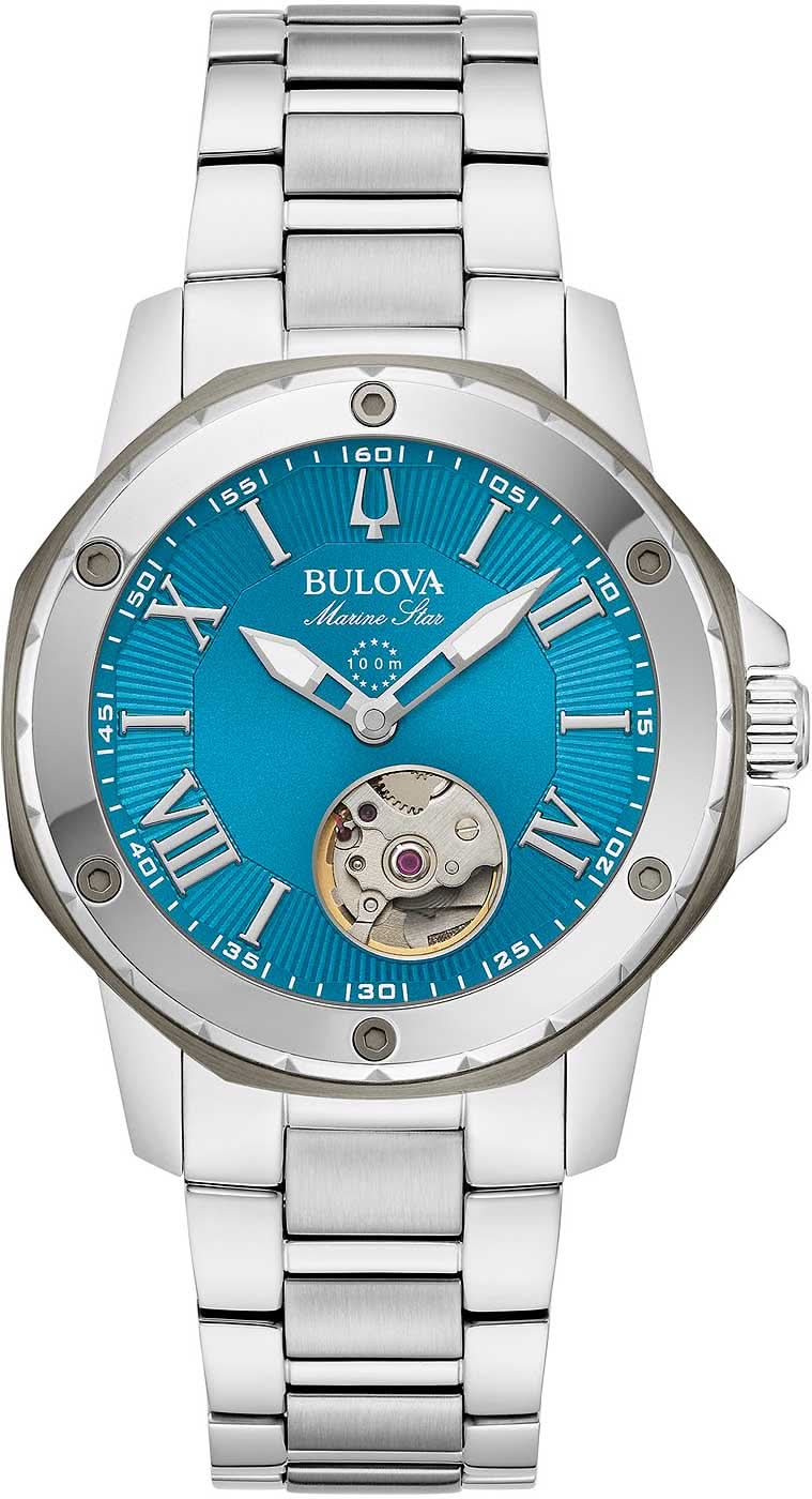 Reloj Bulova Marine Star para mujer con esfera turquesa y pulsera de acero inoxidable