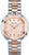 Reloj de mujer con esfera en tono oro rosa, detalles de diamantes y correa de acero inoxidable