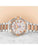 Damenarmbanduhr bicolor: Edelstahlband, Roségoldgehäuse, Champagnerzifferblatt mit Diamantlünette